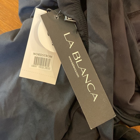 La Blanca Island Goddess One Piece High Neck Key hole Modest Black US 4 NWT - Picture 9 of 9